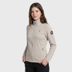 Bluza trekkingowa damska DEBBY rozpinana. Czarne bluzy Aulp, l, bez wzorów, z dzianiny, bez kaptura. Za 139.99 zł.