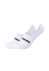 Skarpetki sportowe dla dorosłych 2PPK Mesh Ventilation Footies Socks. Białe skarpety Skechers, bez wzorów, z bawełny. Za 29.99 zł.