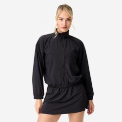 Bluza sportowa damska Domyos. Czarne bluzy DOMYOS, xs, bez wzorów, z materiału, bez kaptura. Za 119.99 zł.
