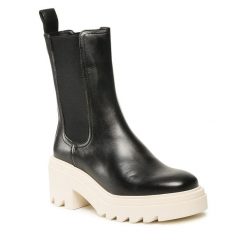 Botki GINO ROSSI. Czarne botki Gino Rossi, bez wzorów, bez obcasa, na słupku, bez zapięcia. Za 208.99 zł.