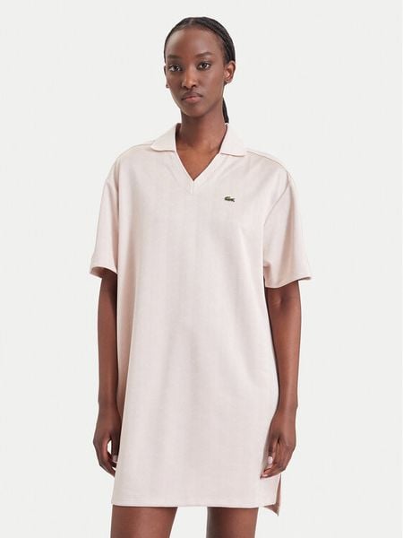 Lacoste Sukienka codzienna EF8309 Różowy jasny Regular Fit. Czerwone sukienki Lacoste, na co dzień, bez wzorów, z syntetyku, bez kołnierzyka, bez ramiączek, proste. Za 789.99 zł.