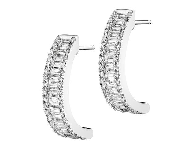 Kolczyki z białego złota z diamentami - 0,83 ct - próba 750. Białe kolczyki Apart, z diamentem, złote. Za 14,990.00 zł.