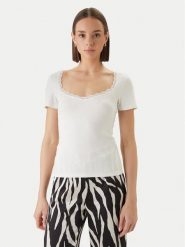 Morgan Bluzka 261-DAMOUR Biały Slim Fit. Białe bluzki Morgan, m, bez wzorów, z bawełny, bez kołnierzyka, bez ramiączek. Za 129.99 zł.