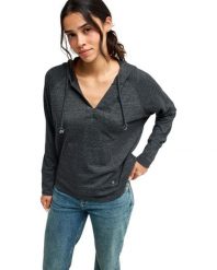 Bluza z kapturem dla Kobiety DESTINATION SURF Czarny. Czarne bluzy Roxy, m, bez wzorów, z bawełny, z kapturem. Za 219.99 zł.