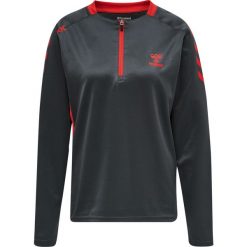 Bluza do piłki ręcznej damska 1/2 zip Hummel hml action. Brązowe bluzy Hummel, na jesień, l, bez wzorów, bez kaptura. Za 188.00 zł.