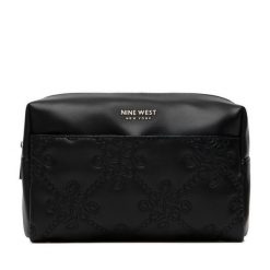 Kosmetyczka Nine West. Czarne kufry i kosmetyczki Nine West, bez wzorów, bez dodatków. Za 79.99 zł.