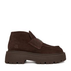 Botki G-Star Raw. Brązowe botki G-Star Raw, bez wzorów, bez obcasa, na płaskiej podeszwie, bez zapięcia. Za 429.99 zł.