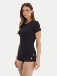 Polo Ralph Lauren Piżama 4P0719 Czarny Regular Fit. Czarne piżamy Polo Ralph Lauren, bez wzorów, z bawełny, bez ramiączek. Za 509.99 zł.