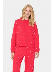 SAINT TROPEZ Sweter "Saint Tropez" w kolorze różowym rozmiar: L. Różowe swetry Saint Tropez, l, bez wzorów, ze splotem, bez ramiączek. Za 128.95 zł.