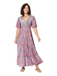 Aller Simplement Sukienka w kolorze różowym rozmiar: 34-40. Różowe sukienki Aller Simplement, bez wzorów, klasyczne, bez kołnierzyka, bez ramiączek, maxi. Za 65.99 zł.