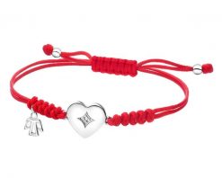 Bransoletka z elementami białego złota i diamentem - serce, aniołek - 0,003 ct - próba 585. Białe bransoletki Apart, z diamentem, złote. Za 899.00 zł.