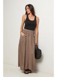 Le Monde du Lin Lniana spódnica w kolorze szarobrązowym rozmiar: 38/40. Brązowe spódnice Le Monde du Lin, bez wzorów, ze lnu, maxi. Za 152.99 zł.