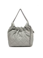 Tory Burch Torebka Mini Fleming 162451 Szary. Szare torebki klasyczne Tory Burch, bez wzorów, ze skóry, bez dodatków. Za 2,729.00 zł.
