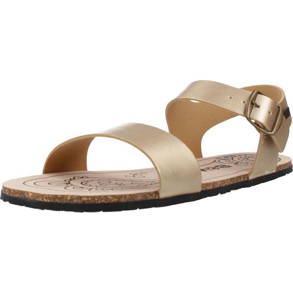 Sandały BREAK & WALK BWSH414003 Złoty. Żółte sandały CONGUITOS, bez wzorów, ze skóry, bez obcasa, bez zapięcia. Za 225.99 zł.