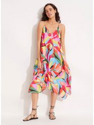 Seafolly Sukienka ze wzorem rozmiar: M. Sukienki Seafolly, m, bez wzorów, z asymetrycznym kołnierzem, bez ramiączek, midi, asymetryczne. Za 188.85 zł.