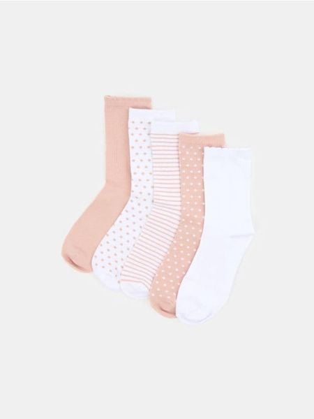 Skarpetki z bawełną 5 pack - różowy. Czerwone skarpety Sinsay, bez wzorów, z bawełny. W wyprzedaży za 9.99 zł.