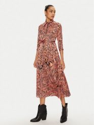 PINKO Sukienka koszulowa 102834 A1KD Pomarańczowy Regular Fit. Brązowe sukienki Pinko, bez wzorów, z syntetyku, bez kołnierzyka, bez ramiączek, koszulowe. Za 429.99 zł.