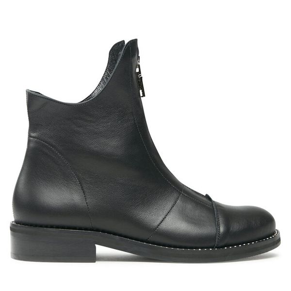 Botki R.Polański. Czarne botki R.Polański, bez wzorów, bez obcasa, na płaskiej podeszwie, bez zapięcia. Za 579.99 zł.