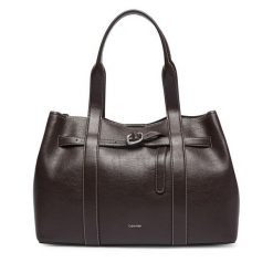 Torebka Calvin Klein. Brązowe torebki klasyczne Calvin Klein, bez wzorów, bez dodatków. Za 749.99 zł.