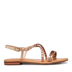 Sandały Geox. Brązowe sandały Geox, bez wzorów, bez obcasa, na płaskiej podeszwie, bez zapięcia. Za 389.99 zł.