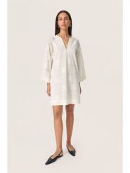 Soaked in Luxury Sukienka w kolorze kremowym rozmiar: S. Brązowe sukienki Soaked in Luxury, na co dzień, s, bez wzorów, z koronki, bez kołnierzyka, bez ramiączek, midi, proste. Za 173.99 zł.