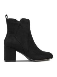 JENNY Botki CEO-CD24-242H-2 Czarny. Czarne botki Jenny, bez wzorów, z materiału, bez obcasa, na słupku, bez zapięcia. Za 159.99 zł.
