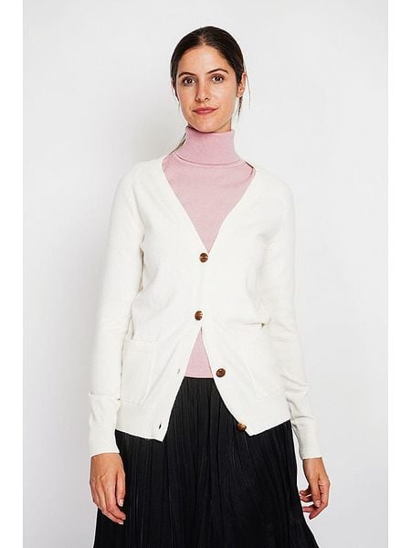 ASSUILI Kardigan w kolorze białym rozmiar: 36. Białe kardigany Assuili, bez wzorów. Za 113.99 zł.