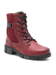 Mustang Botki 1443-502-5 Czerwony. Czerwone botki Mustang, bez wzorów, ze skóry, bez obcasa, na płaskiej podeszwie, bez zapięcia. Za 258.99 zł.