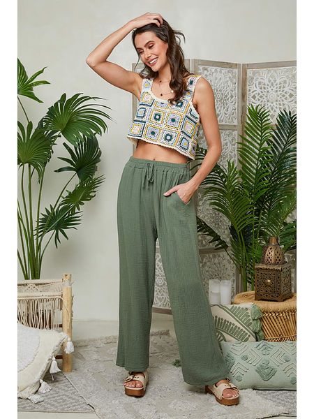 Le Monde du Lin Lniane spodnie w kolorze khaki rozmiar: 36/38. Brązowe spodnie materiałowe Le Monde du Lin, bez wzorów, ze lnu, z standardowym stanem. Za 91.77 zł.