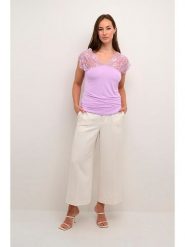 CULTURE Koszulka w kolorze różowym rozmiar: XL. Różowe bluzki Culture, xl, bez wzorów, z koronki, bez kołnierzyka, bez ramiączek. Za 78.95 zł.