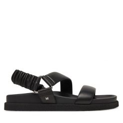 Sandały Max Mara. Czarne sandały Max Mara, bez wzorów, bez obcasa, na płaskiej podeszwie, bez zapięcia. Za 2,429.00 zł.