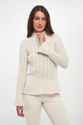 Sweter damski wełniany z baskinką TWINSET. Swetry Twinset Milano, s, bez wzorów, z wełny, bez ramiączek. Za 909.00 zł.