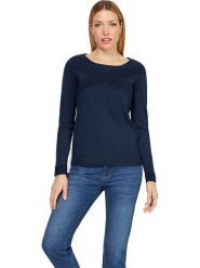 Heine Sweter w kolorze granatowym rozmiar: 36. Niebieskie swetry Heine, bez wzorów, ze splotem, bez ramiączek. Za 50.95 zł.