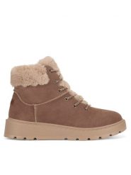 Rieker Botki 70402-24 Brązowy. Brązowe botki Rieker, bez wzorów, ze skóry, bez obcasa, na płaskiej podeszwie, bez zapięcia. Za 343.99 zł.