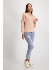 Monari Bluza w kolorze beżowym rozmiar: 42. Brązowe bluzy monari, bez wzorów, bez kaptura. Za 122.96 zł.