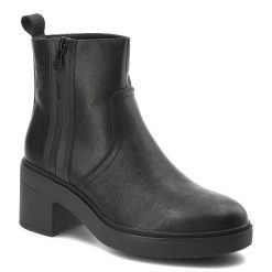 Czarne Botki Jeep Eleganckie Obuwie Damskie Na Obcasie. Czarne botki Jeep, bez wzorów, ze skóry ekologicznej, bez obcasa, na obcasie, bez zapięcia. Za 331.99 zł.