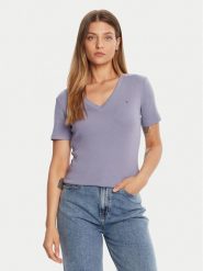 Tommy Hilfiger T-Shirt New Cody WW0WW40584 Fioletowy Slim Fit. Fioletowe t-shirty TOMMY HILFIGER, xs, bez wzorów, z bawełny, bez kołnierzyka, bez ramiączek. Za 219.99 zł.