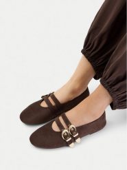DeeZee Baleriny CEO-HY82405-1 Brązowy. Brązowe baleriny DeeZee, bez wzorów, z materiału, bez obcasa. Za 129.99 zł.