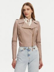 Elisabetta Franchi Kurtka skórzana GD-47Z-51E2-V1200 Beżowy Regular Fit. Brązowe kurtki Elisabetta Franchi, bez wzorów, ze skóry, bez kaptura. Za 4,979.00 zł.