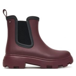 Kalosze Tommy Hilfiger. Czerwone kalosze TOMMY HILFIGER, bez wzorów. Za 469.99 zł.