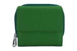 Portfel skórzany BARBERINI'S zielony D-485-38. Zielone portfele Barberini's, bez wzorów, ze skóry. Za 151.99 zł.