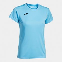 Koszulka do biegania damska Joma Combi z krótkim rękawem. Niebieskie bluzki Joma, xl, bez wzorów, sportowe, bez kołnierzyka, bez ramiączek. Za 107.00 zł.