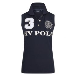 Damskie jeździeckie polo bez rękawów HV Polo Favouritas. Czarne koszulki polo HV POLO, na lato, m, z aplikacjami, z bawełny, bez kołnierzyka, bez ramiączek. Za 222.50 zł.