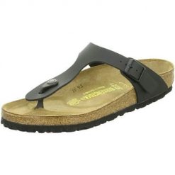 Japonki damskie Birkenstock 043691. Czarne klapki Birkenstock, bez wzorów, z materiału, bez obcasa. Za 607.00 zł.