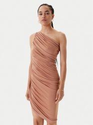 NORMA KAMALI Sukienka koktajlowa ST1253MD288833 Beżowy Slim Fit. Brązowe sukienki Norma Kamali, l, bez wzorów, z wiskozy, wizytowe, bez kołnierzyka, bez ramiączek. Za 1,339.00 zł.