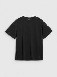 4F T-shirt oversize z modalem damski - czarny M. Czarne t-shirty 4f, m, bez wzorów, z jersey, bez kołnierzyka, bez ramiączek. Za 99.99 zł.
