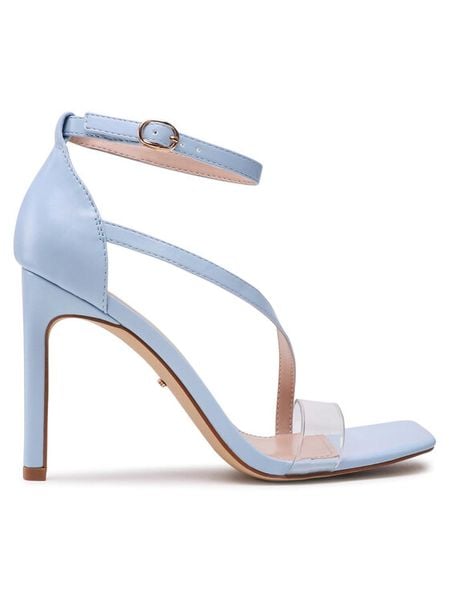 DeeZee Sandały LS5713-01 Niebieski. Niebieskie sandały DeeZee, bez wzorów, ze skóry, bez obcasa, na szpilce, bez zapięcia. Za 149.99 zł.