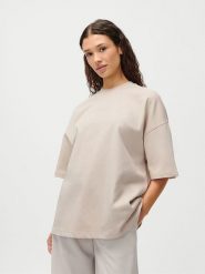 LeGer Koszulka "Suzi" w kolorze kremowym rozmiar: 42. Brązowe bluzki LeGer, bez wzorów, z bawełny, bez kołnierzyka, bez ramiączek. Za 86.99 zł.