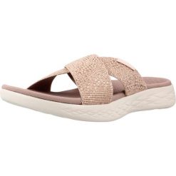 Sandały SKECHERS 16259S Nago. Czerwone sandały Skechers, bez wzorów, z tkaniny, bez obcasa, bez zapięcia. Za 132.99 zł.