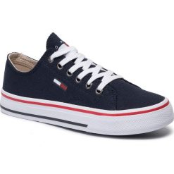 Tenisówki TOMMY JEANS - Low Cut Tommy Jeans Sneaker EN0EN00681 Midnight Cki. Niebieskie trampki Tommy Jeans, bez wzorów, z gumy, bez zapięcia. Za 299.00 zł.